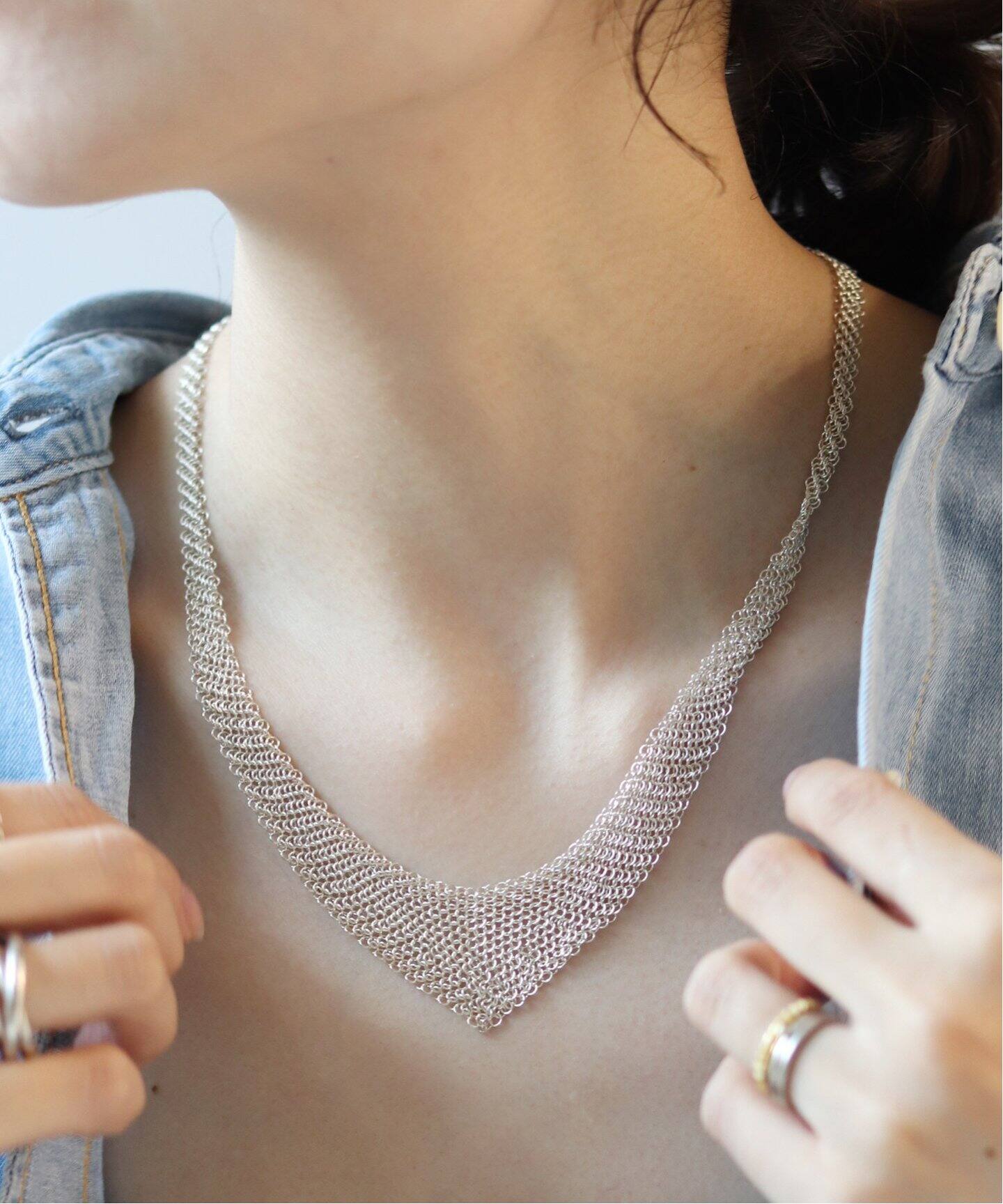 VINTAGE TIFFANY&Co./ティファニー】シルバーネックレス Mesh Bib 