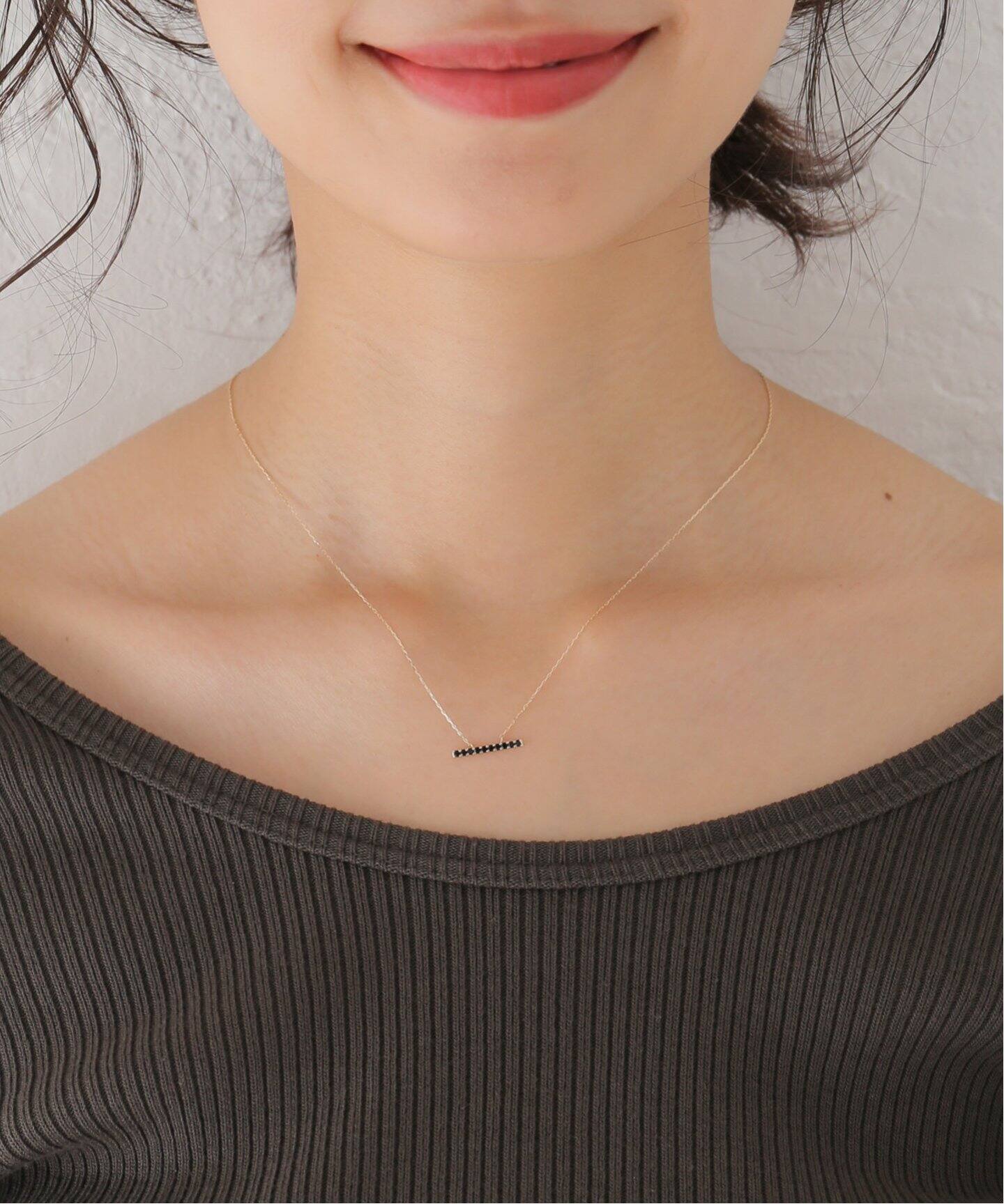 10K onyx bar necklace（ネックレス）｜DECOUVERTE（デクーヴェルト 