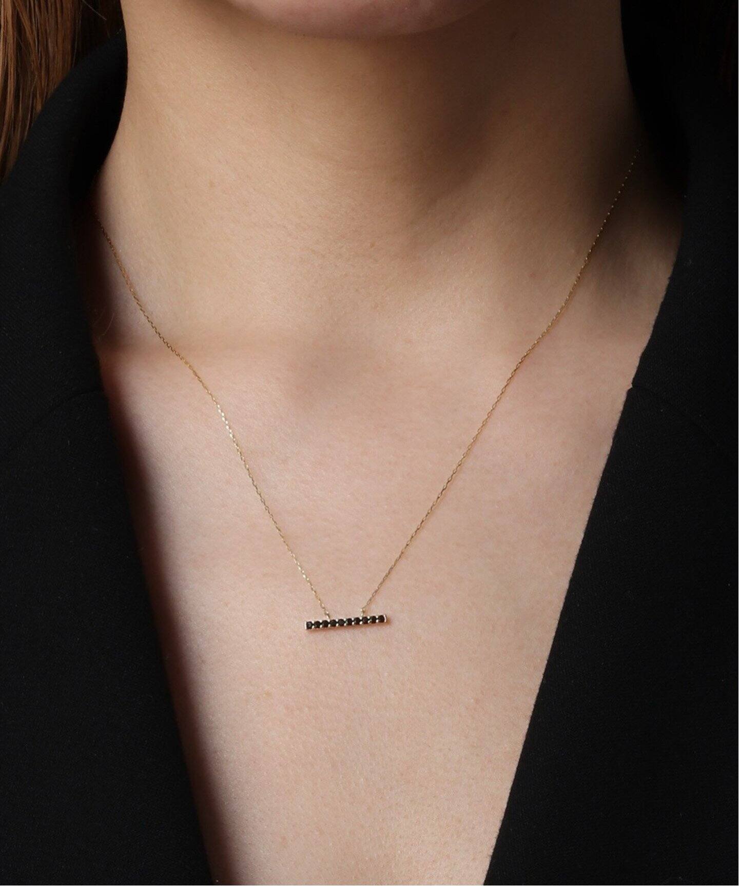 10K onyx bar necklace（ネックレス）｜DECOUVERTE（デクーヴェルト 