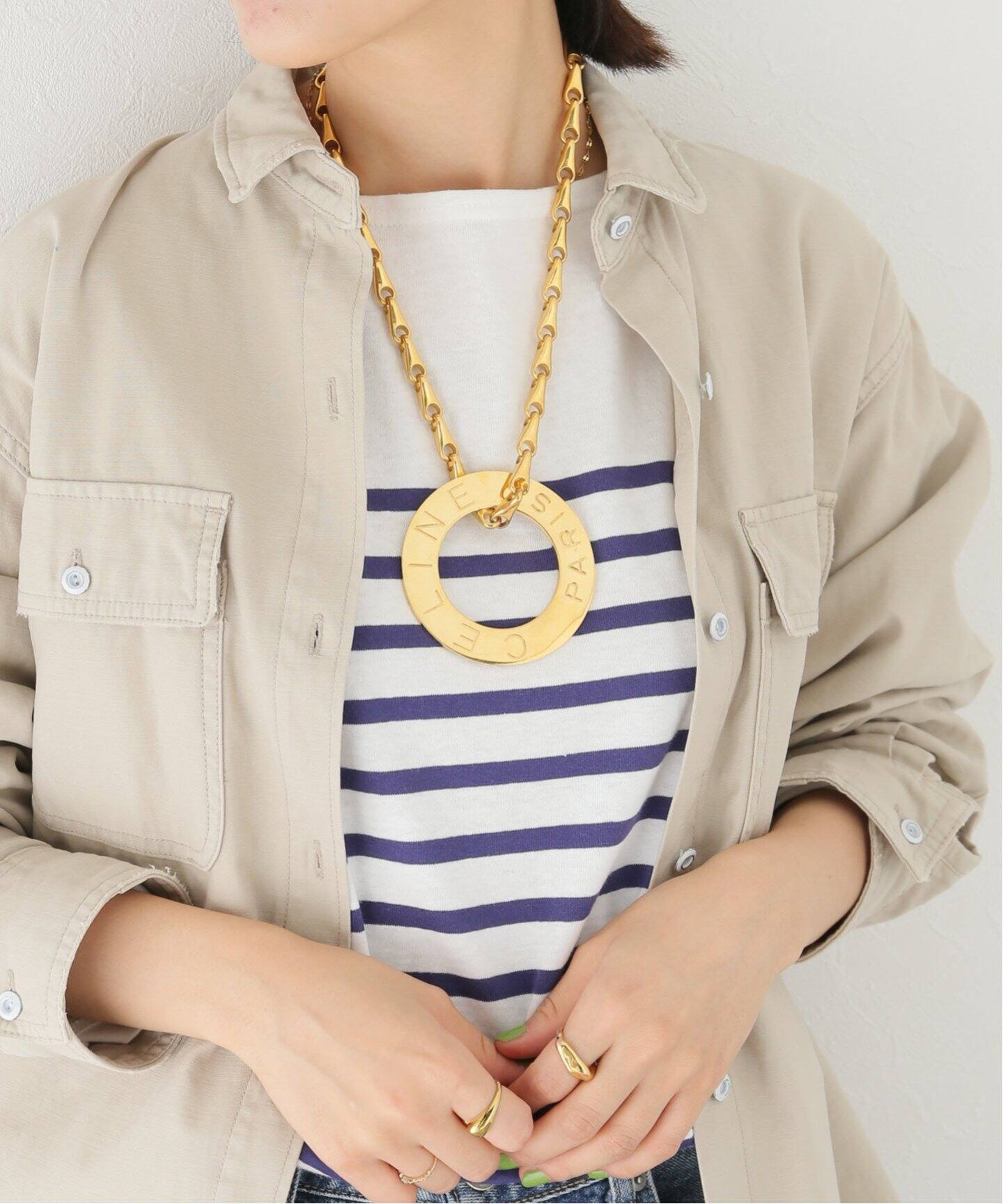 VINTAGE CELINE/セリーヌ】 サークルロゴ ネックレス（ネックレス  