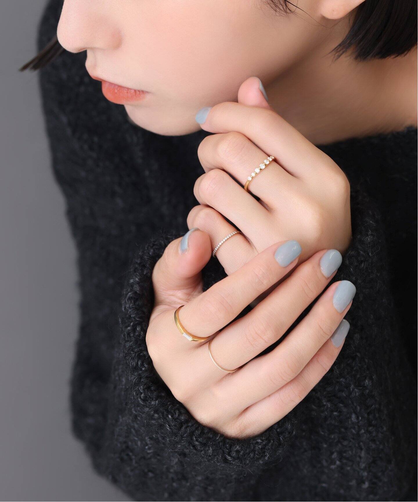 ハーフエタニティーダイヤピンキーリング K10（リング）｜Lilas（リラ  