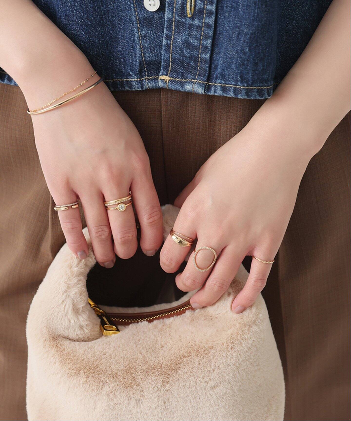 オーバルラインダイヤリング K10（リング）｜Lilas（リラ）の通販  