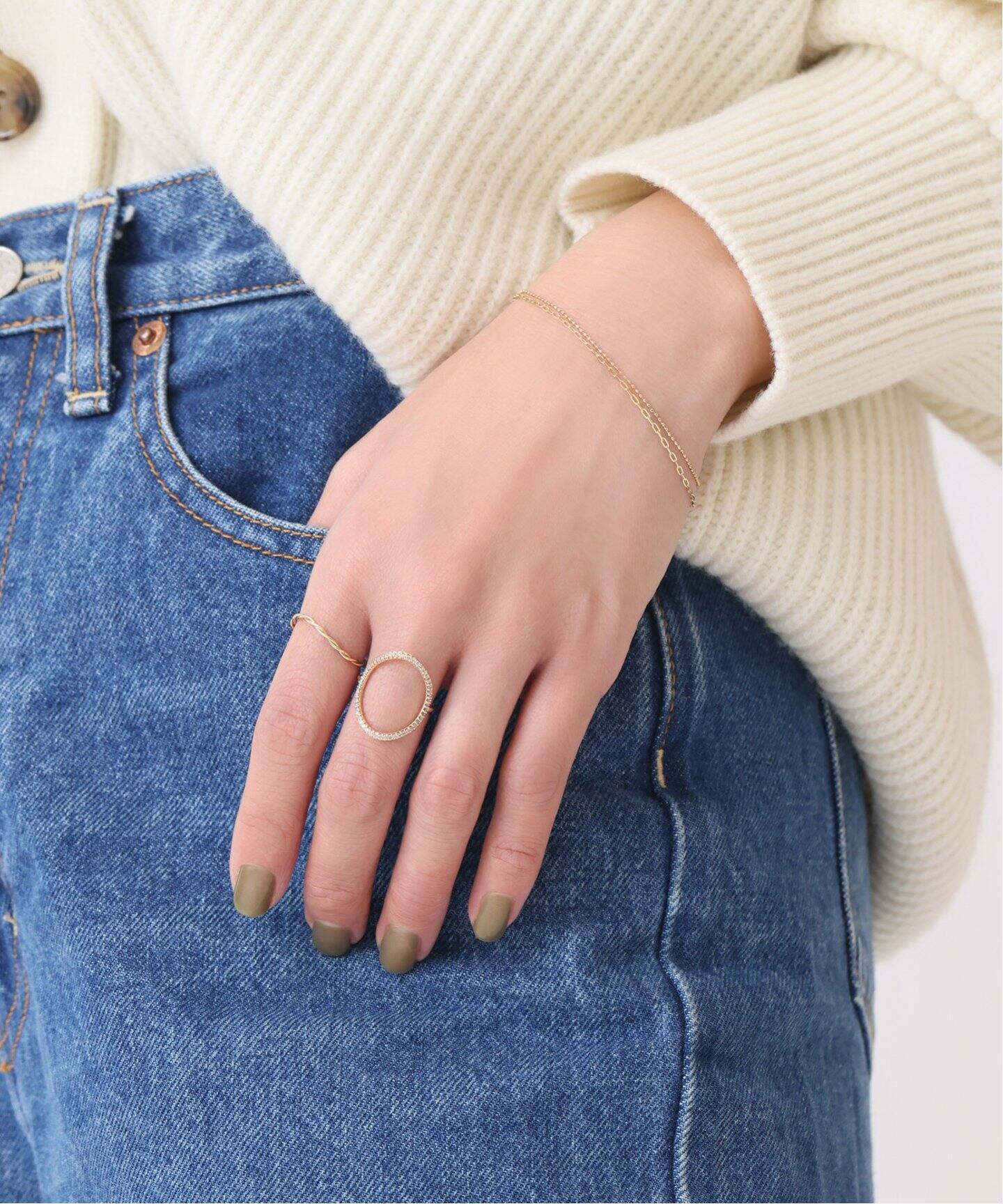 オーバルラインダイヤリング K10（リング）｜Lilas（リラ）の通販  