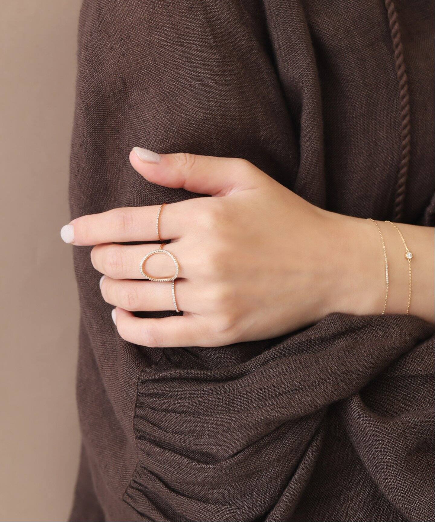 オーバルラインダイヤリング K10（リング）｜Lilas（リラ）の通販  