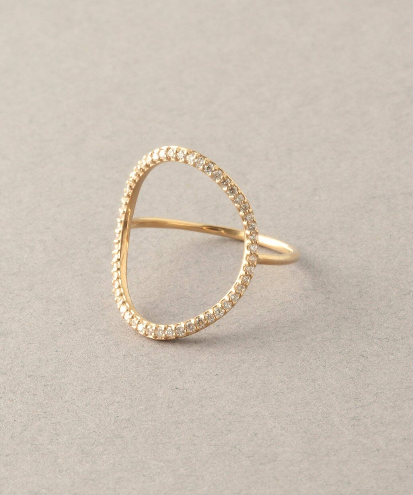 オーバルラインダイヤリング K10（リング）｜Lilas（リラ）の通販  