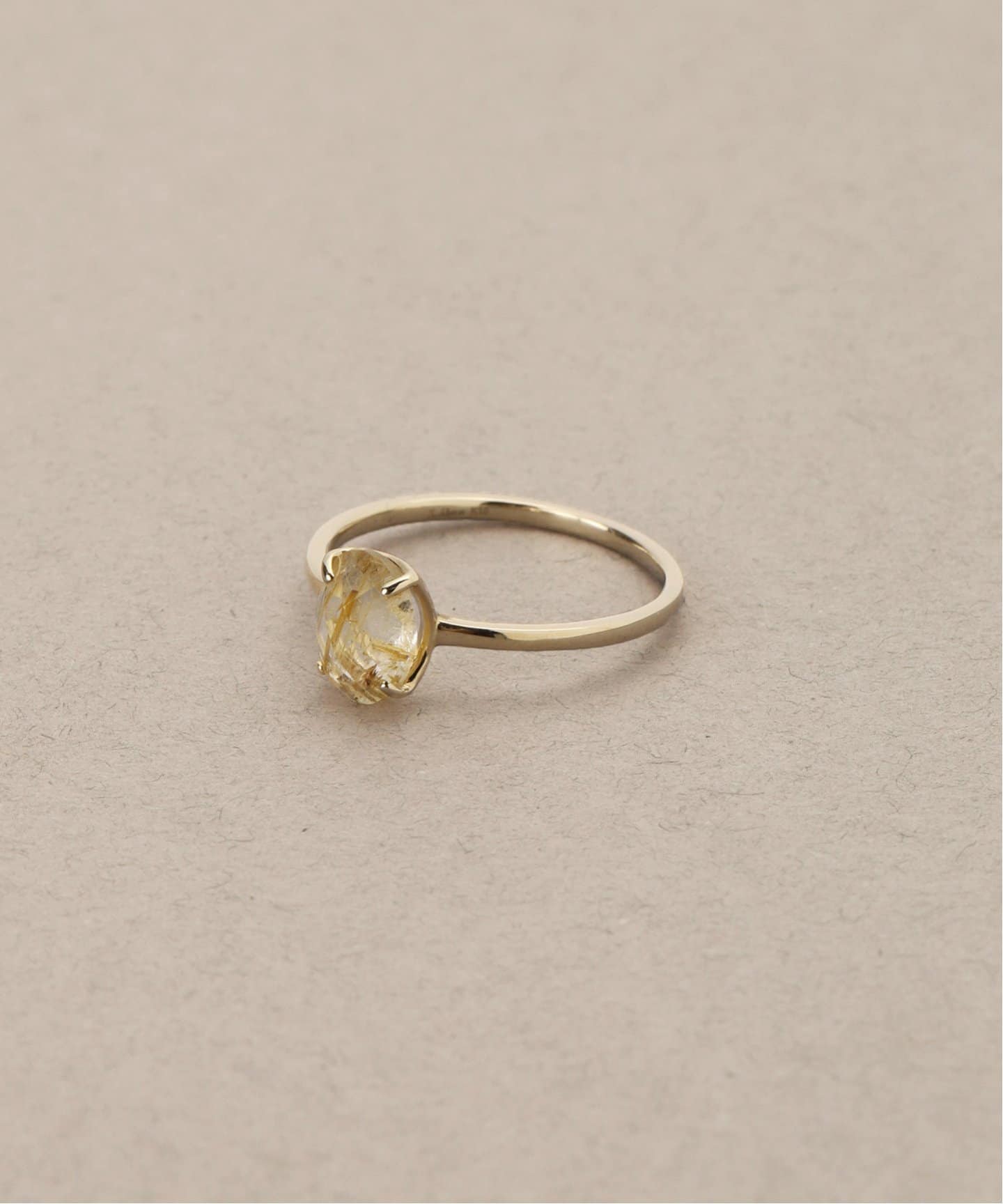 lilas ルチルクォーツシルバーリング ルチルクォーツチェスカットリング K10（リング）｜Lilas（リラ