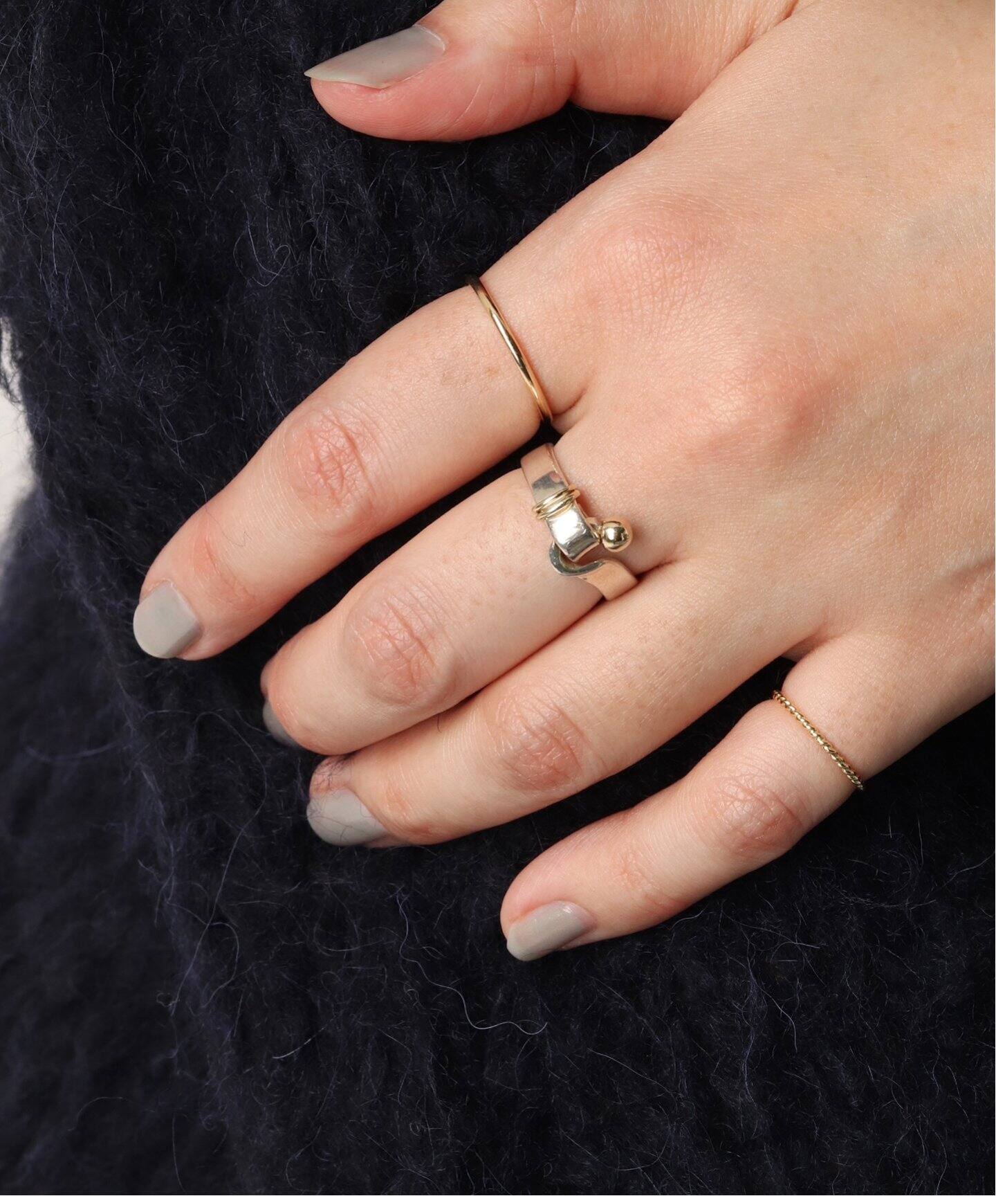 VINTAGE TIFFANY&Co./ティファニー】シルバー&ゴールドリング Hookeye  