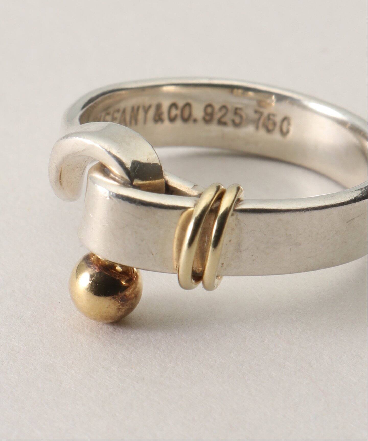 VINTAGE TIFFANY&Co./ティファニー】シルバー&ゴールドリング Hook eye 