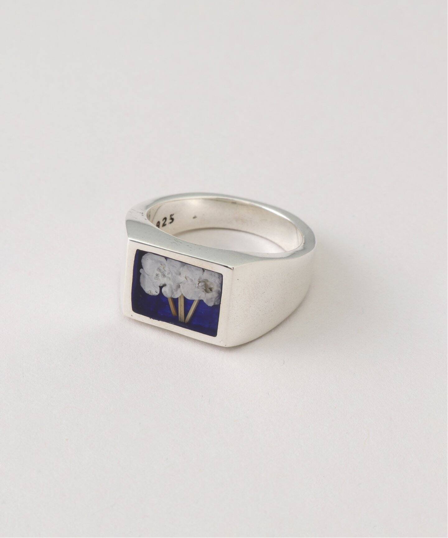 XOLOSignet Ring with Blue Flowe