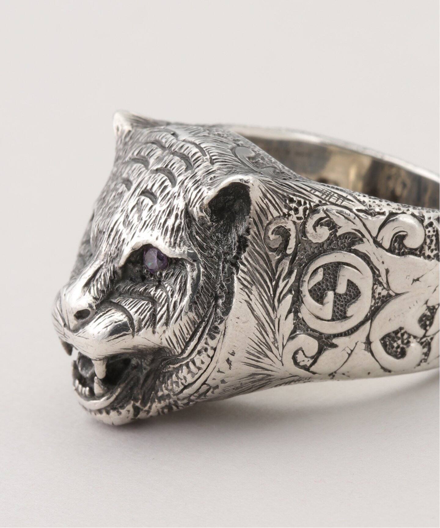 GUCCI Vintage / グッチ 】 Cathead Silver Ring #17（リング 