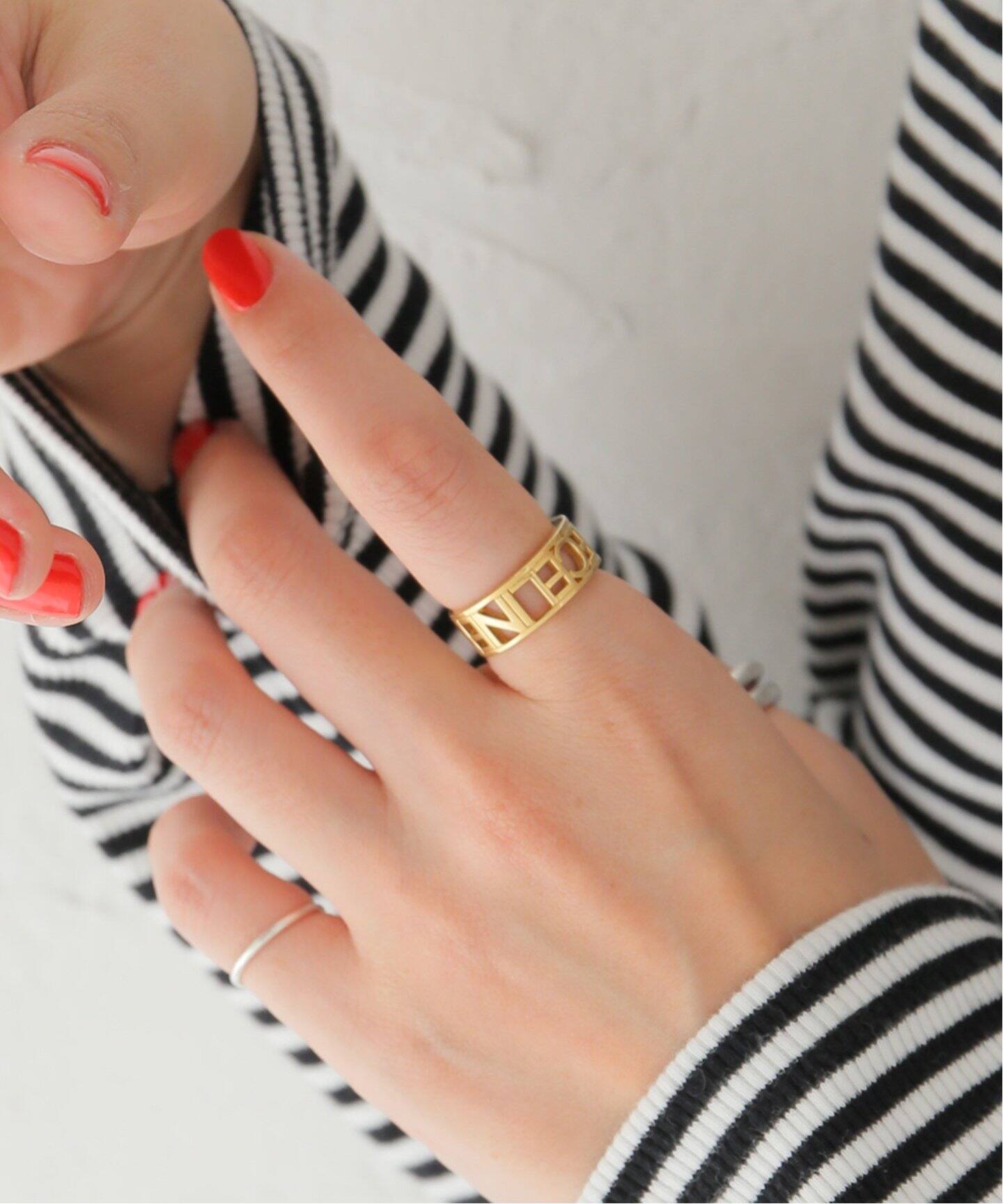 VINTAGE CELINE/セリーヌ】 K18・Logo Cut Out Ring（リング  