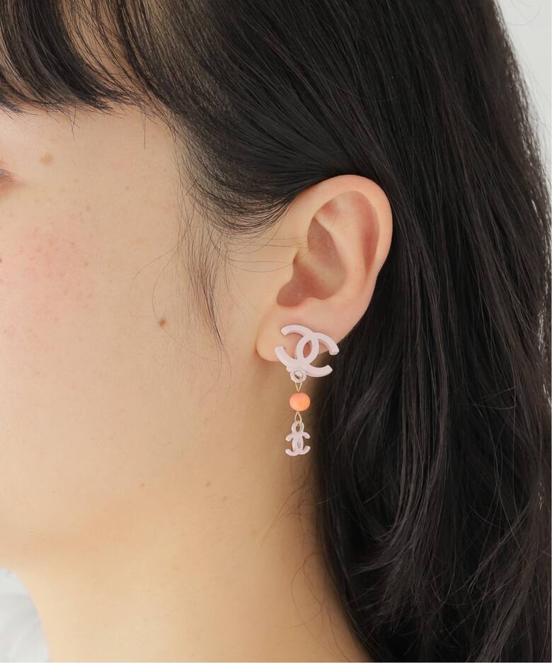 VINTAGE CHANEL/シャネル】 earring logo(両耳)（イヤリング 