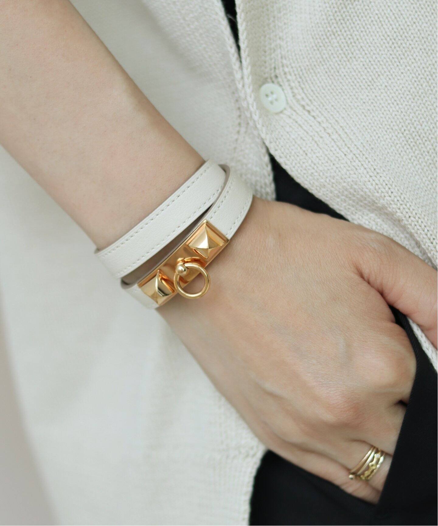 美品 エルメス リヴァル あがい コリエドシアン ドゥブルトゥール 2連  