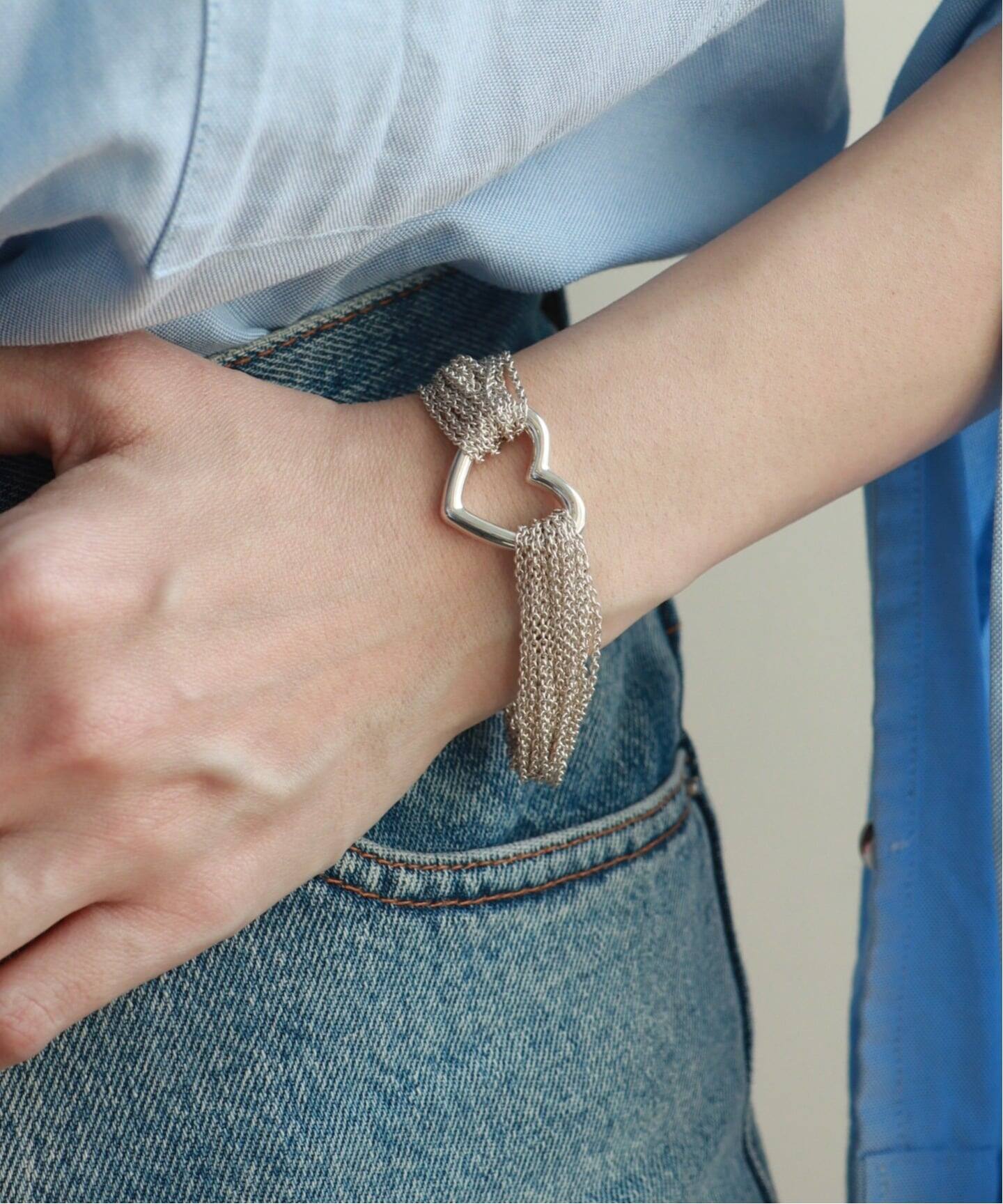 VINTAGE TIFFANY&Co./ティファニー】Mesh heart bracelet 