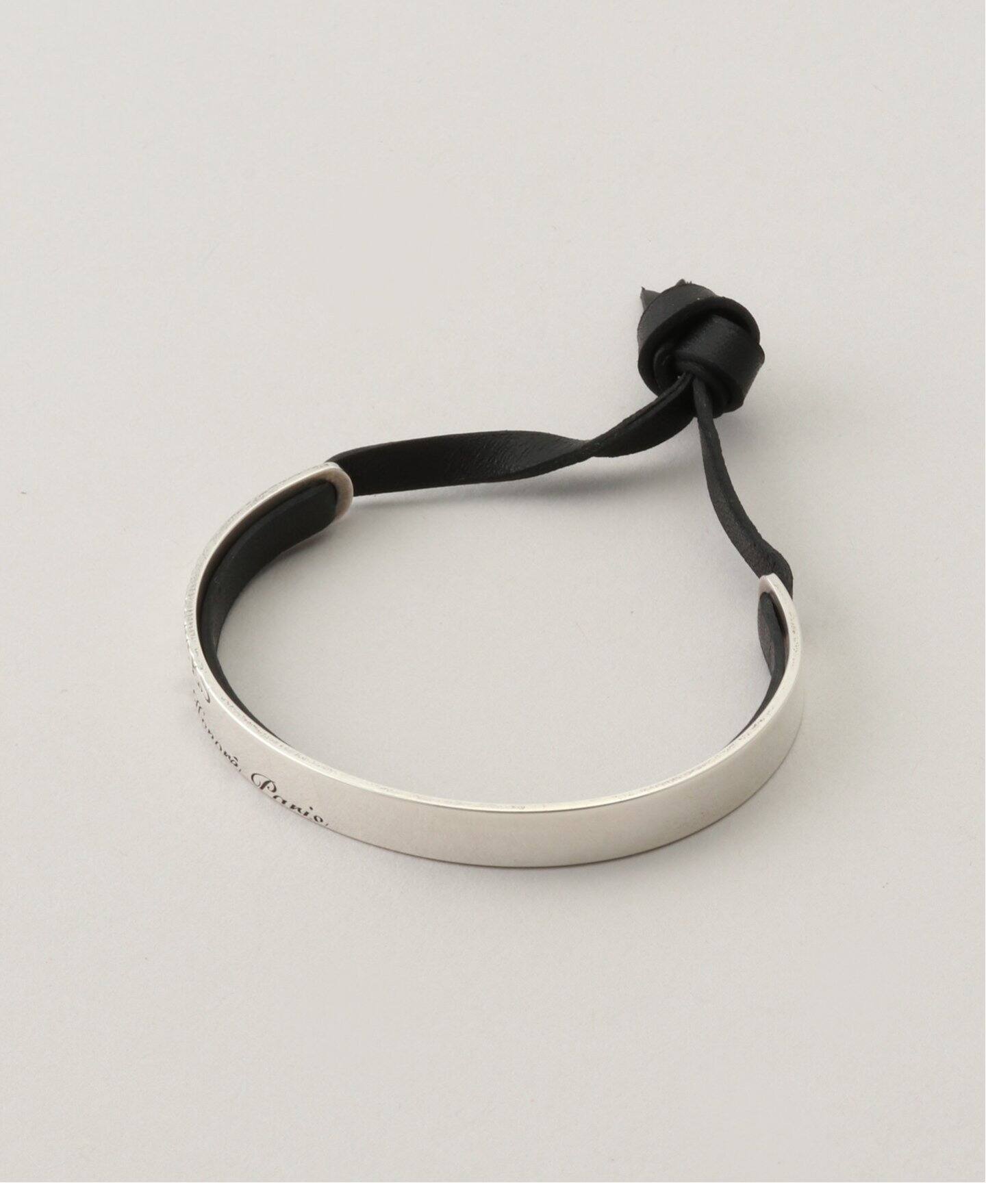 エルメス バングル ブレスレット シルバー レザー カルトゥーシュ