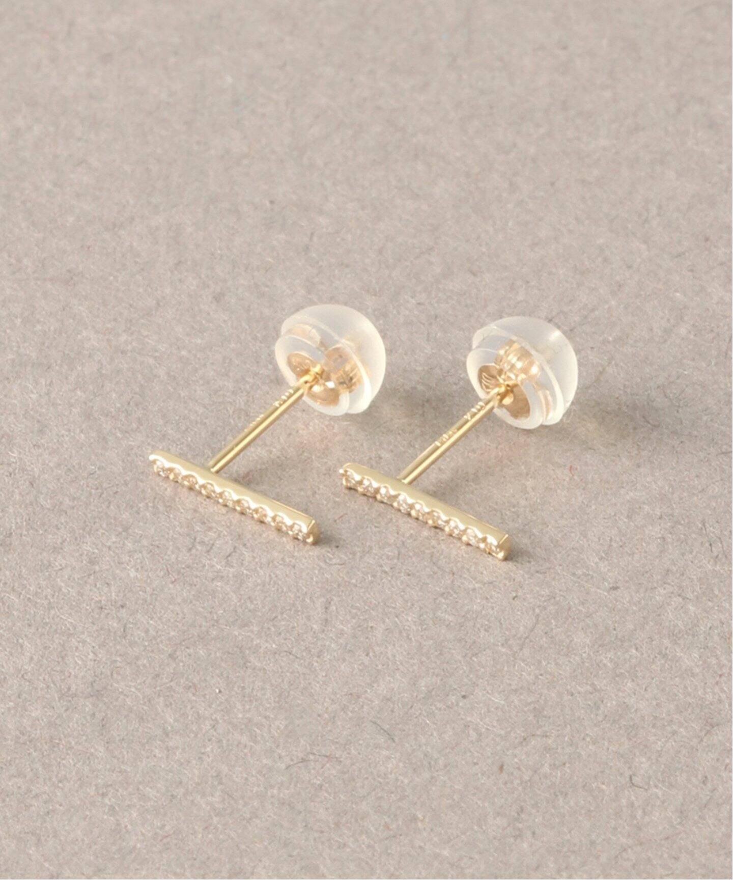 ダイヤ10mmバーピアス K10（両耳）（ピアス（両耳用））｜Lilas（リラ  