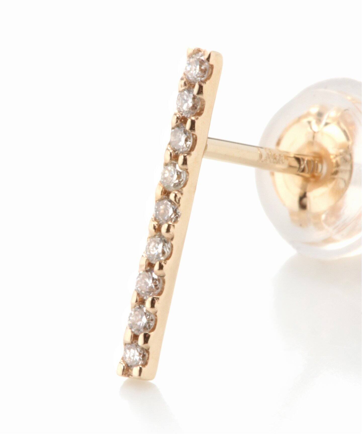 ダイヤ10mmバーピアス K10（両耳）（ピアス（両耳用））｜Lilas（リラ  