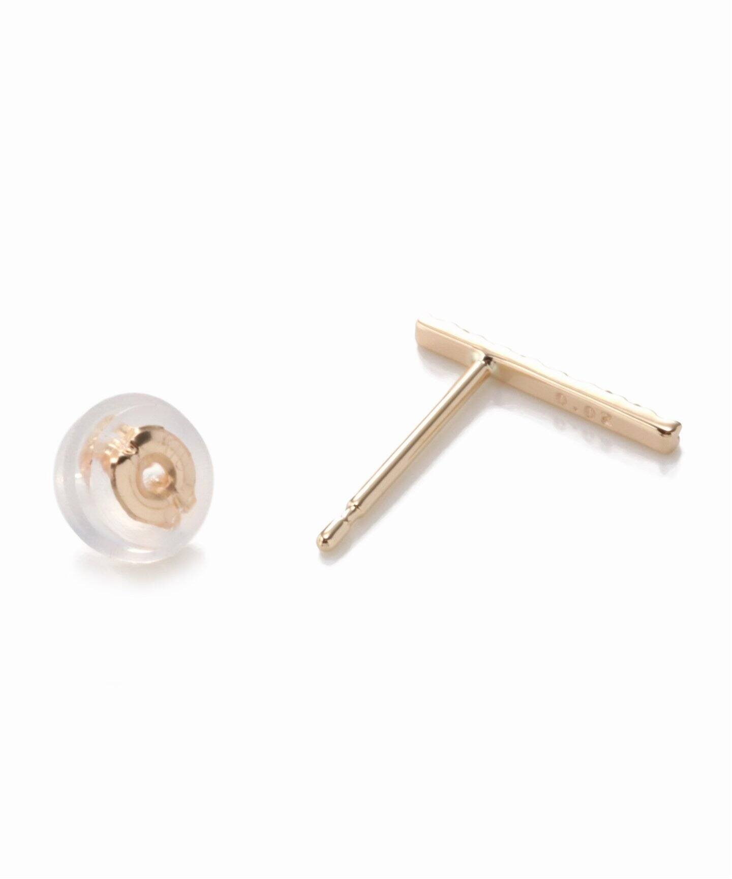 ダイヤ10mmバーピアス K10（両耳）（ピアス（両耳用））｜Lilas（リラ 