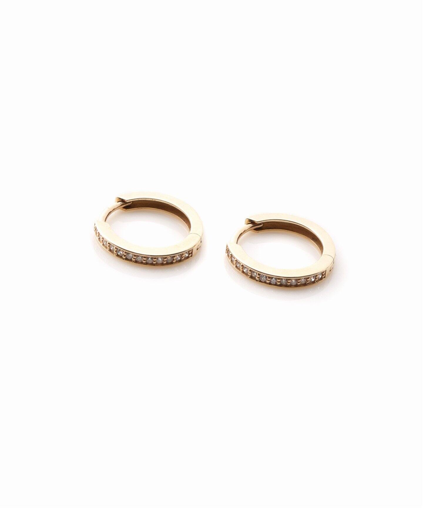 13mmフープダイヤピアス K10(両耳)（ピアス（両耳用））｜Lilas（リラ 