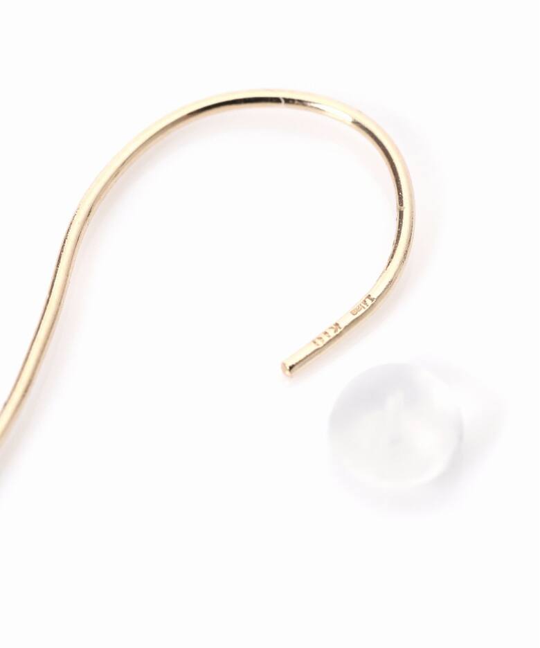 オイスターパール*オニキスピアス K10（両耳）（ピアス（両耳用  