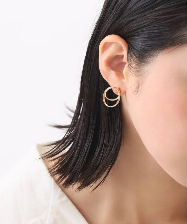 サークルクロスピアス K10（両耳）（ピアス（両耳用））｜Lilas（リラ 