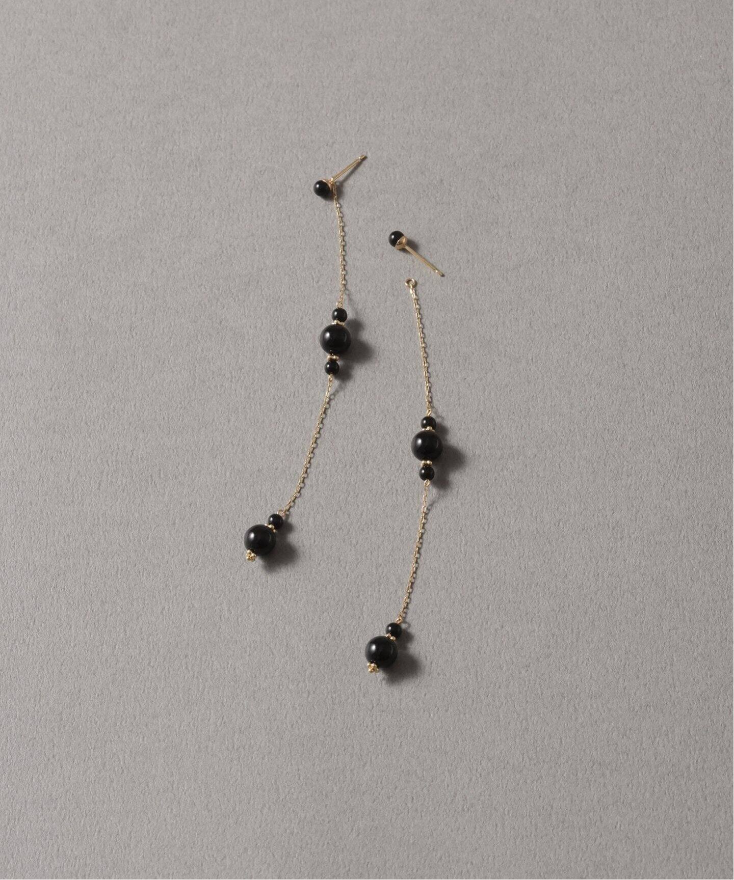 オニキスステーションピアス K10（両耳）（ピアス（両耳用））｜Lilas