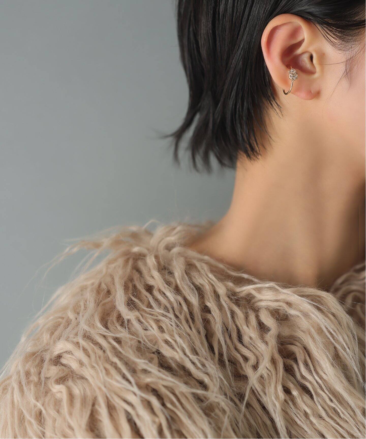 ミックスモチーフオーバルイヤーカフ K10（片耳）（イヤーカフ 