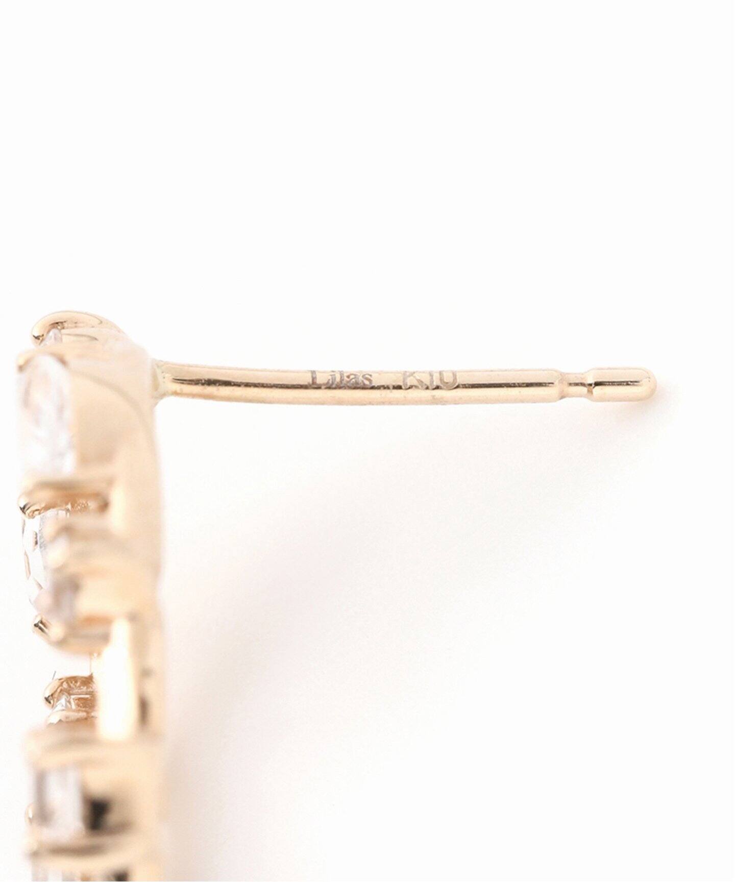 ミックスモチーフオーバルピアス K10（両耳）（ピアス（両耳用