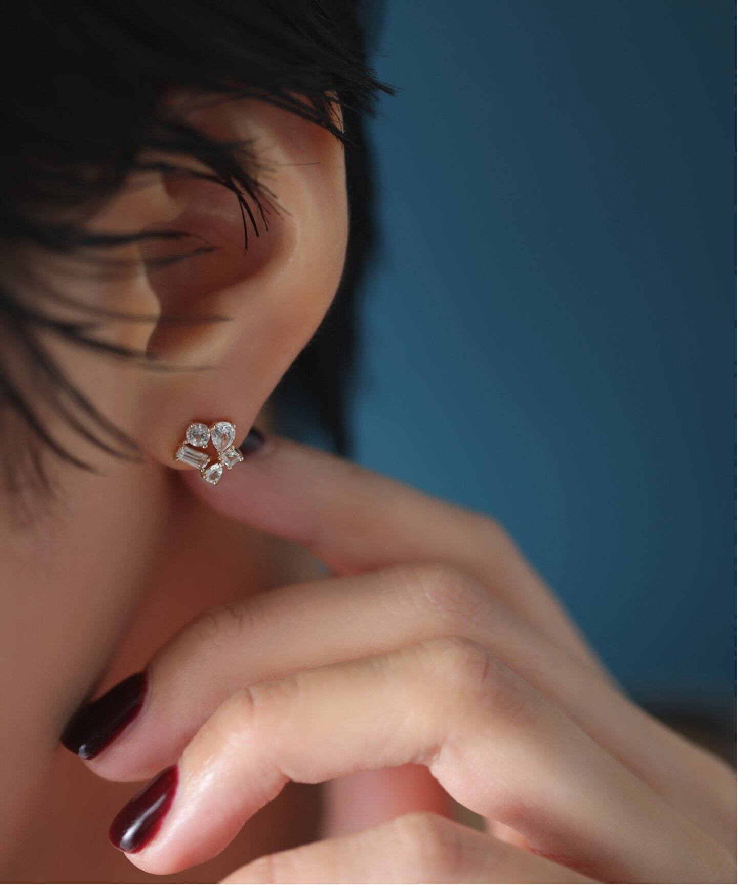 ミックスモチーフペンタゴンピアス K10（両耳）（ピアス（両耳用  