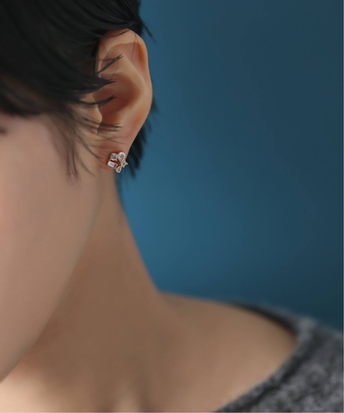 ミックスモチーフペンタゴンピアス K10（両耳）（ピアス（両耳用  