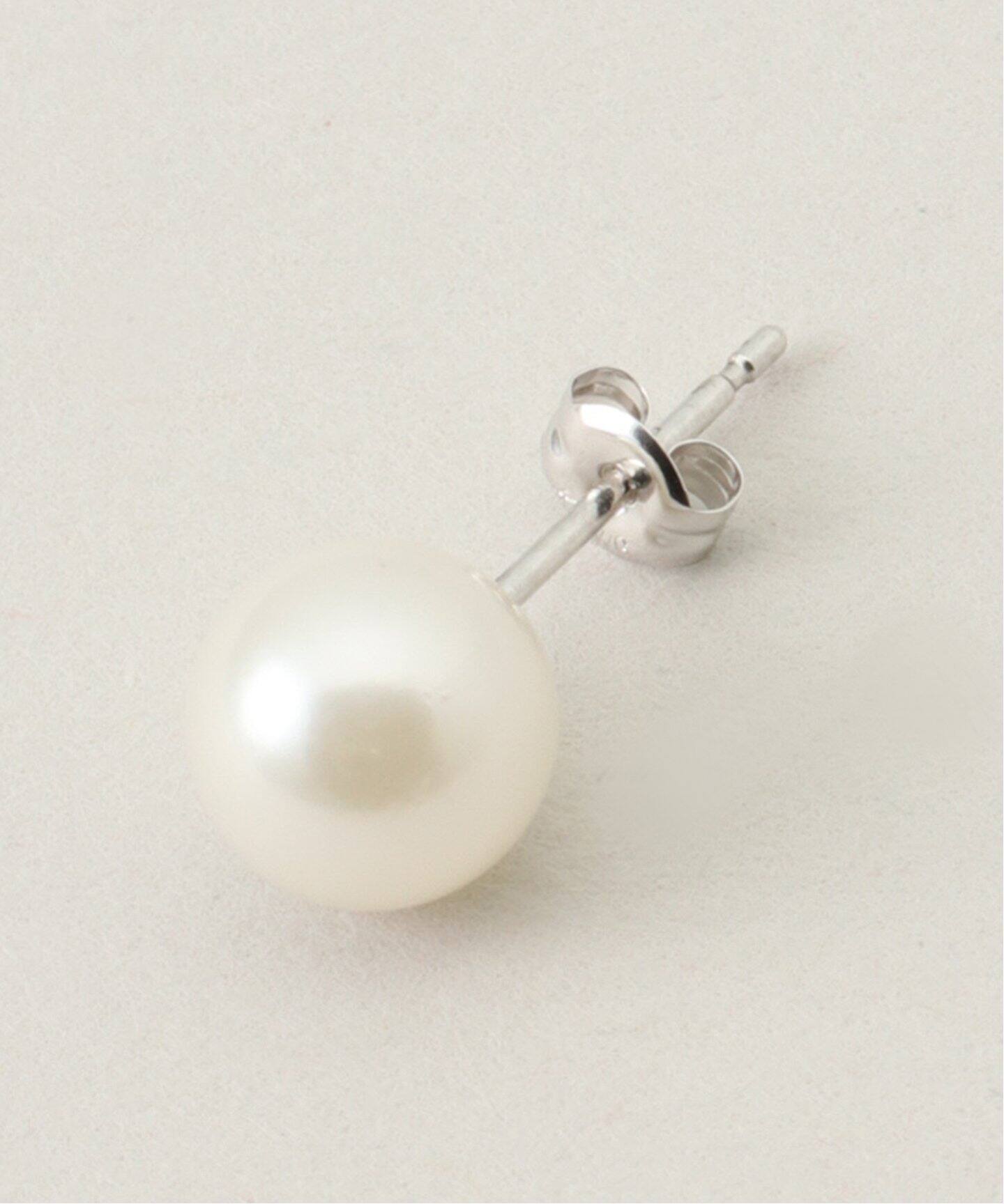 WEB限定》【Select by DECOUVERTE】18KWG 7.0mm あこやパールピアス(両 