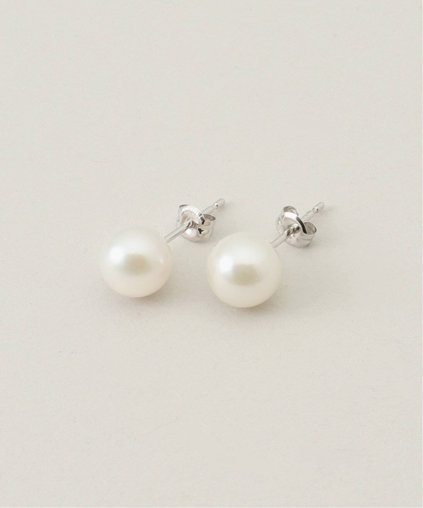 WEB限定》【Select by DECOUVERTE】18KWG 7.0mm あこやパールピアス(両 