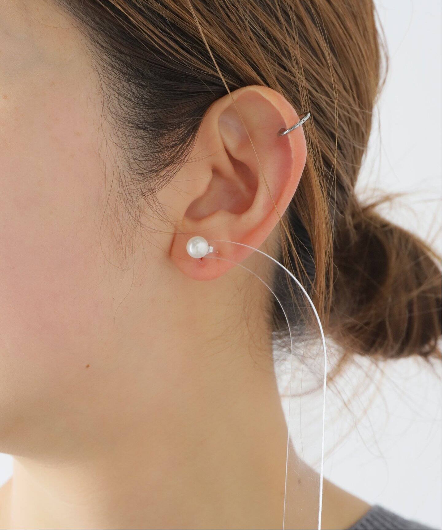 WEB限定》【Select by DECOUVERTE】18KWG 7.0mm あこやパールピアス(両  