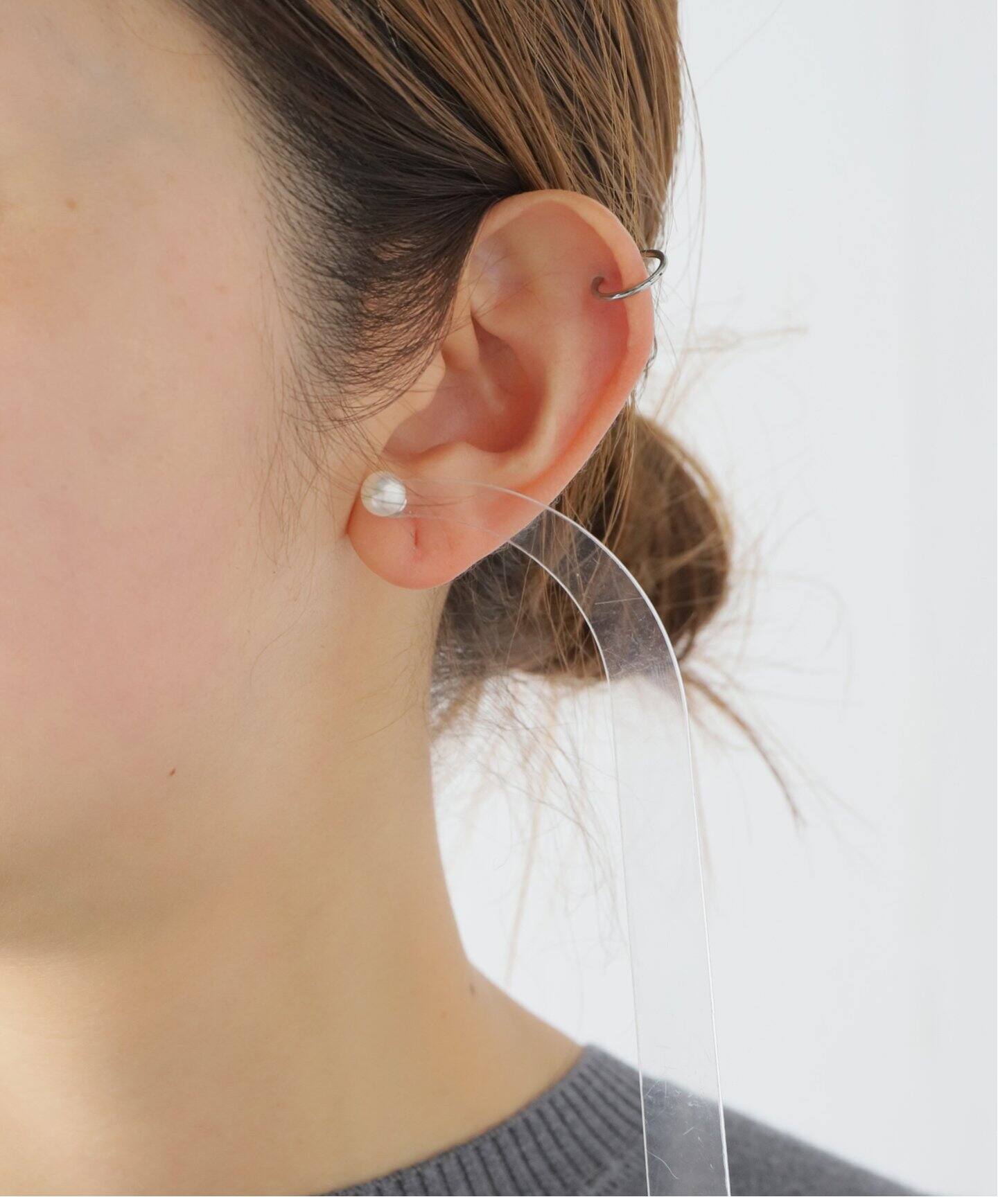 WEB限定》【Select by DECOUVERTE】18KWG 7.0mm あこやパールピアス(両 