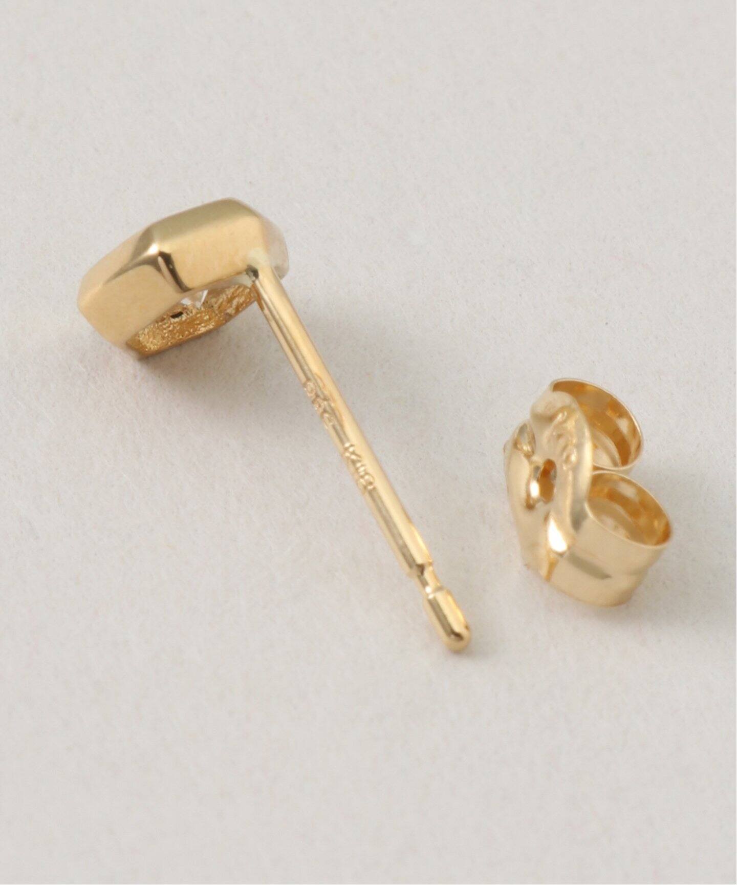 18KYG 0.2ct ダイヤモンド ヘキサゴンピアス(両耳)（ピアス（両耳用 