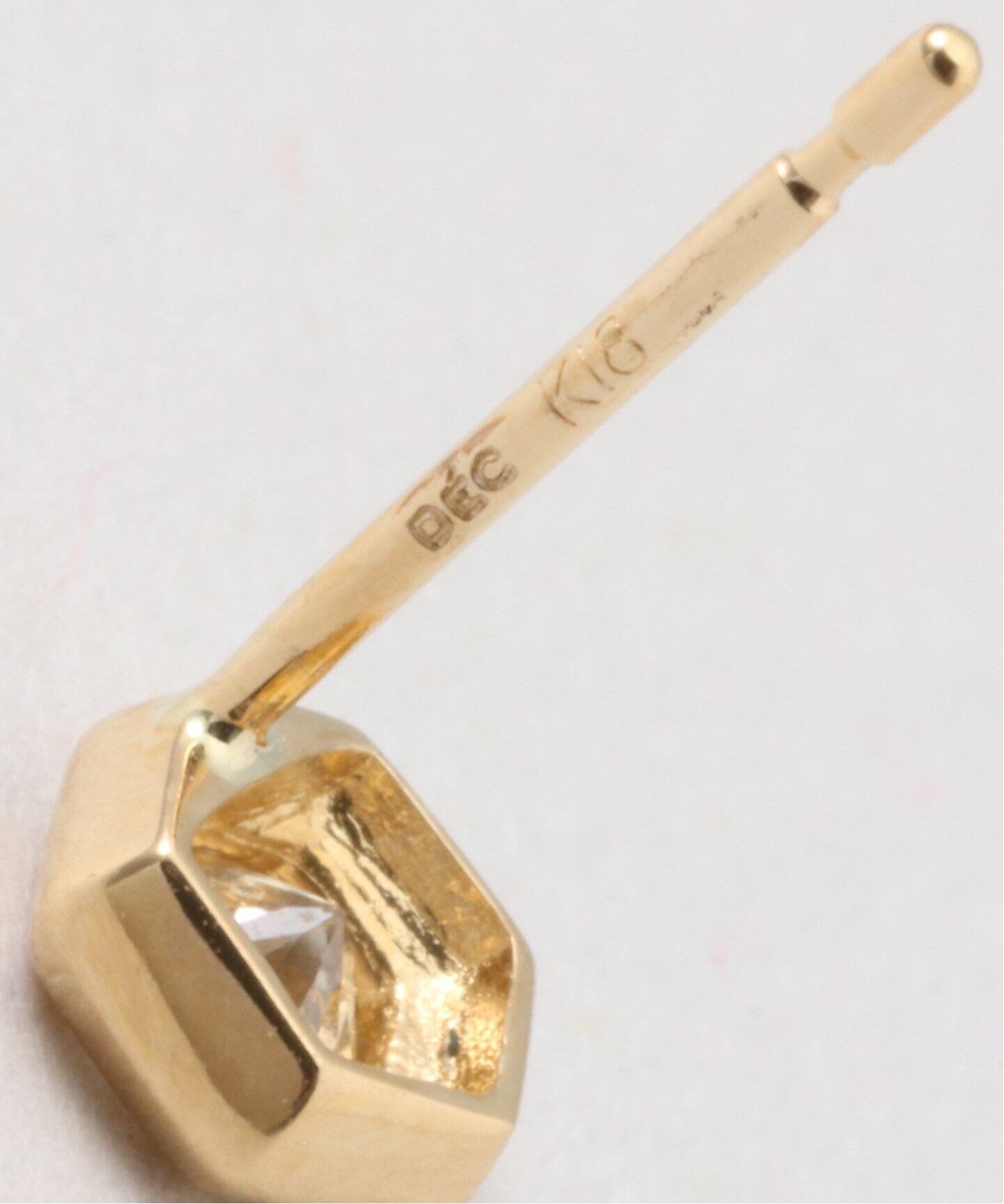 18KYG 0.2ct ダイヤモンド ヘキサゴンピアス(両耳)（ピアス（両耳用 