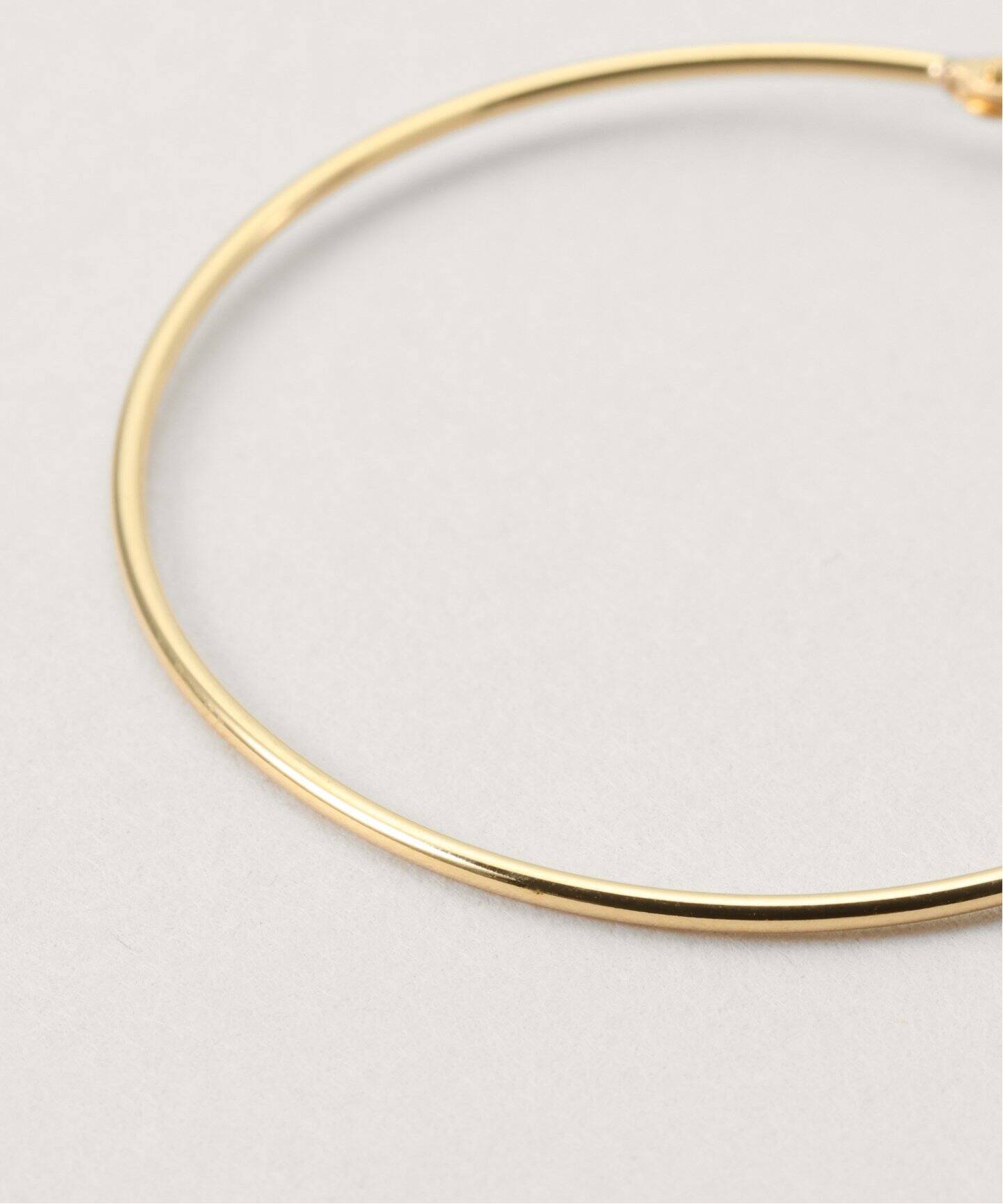 18KYG 0.1パイプ3.5cmフープピアス(両耳)（ピアス（両耳用 