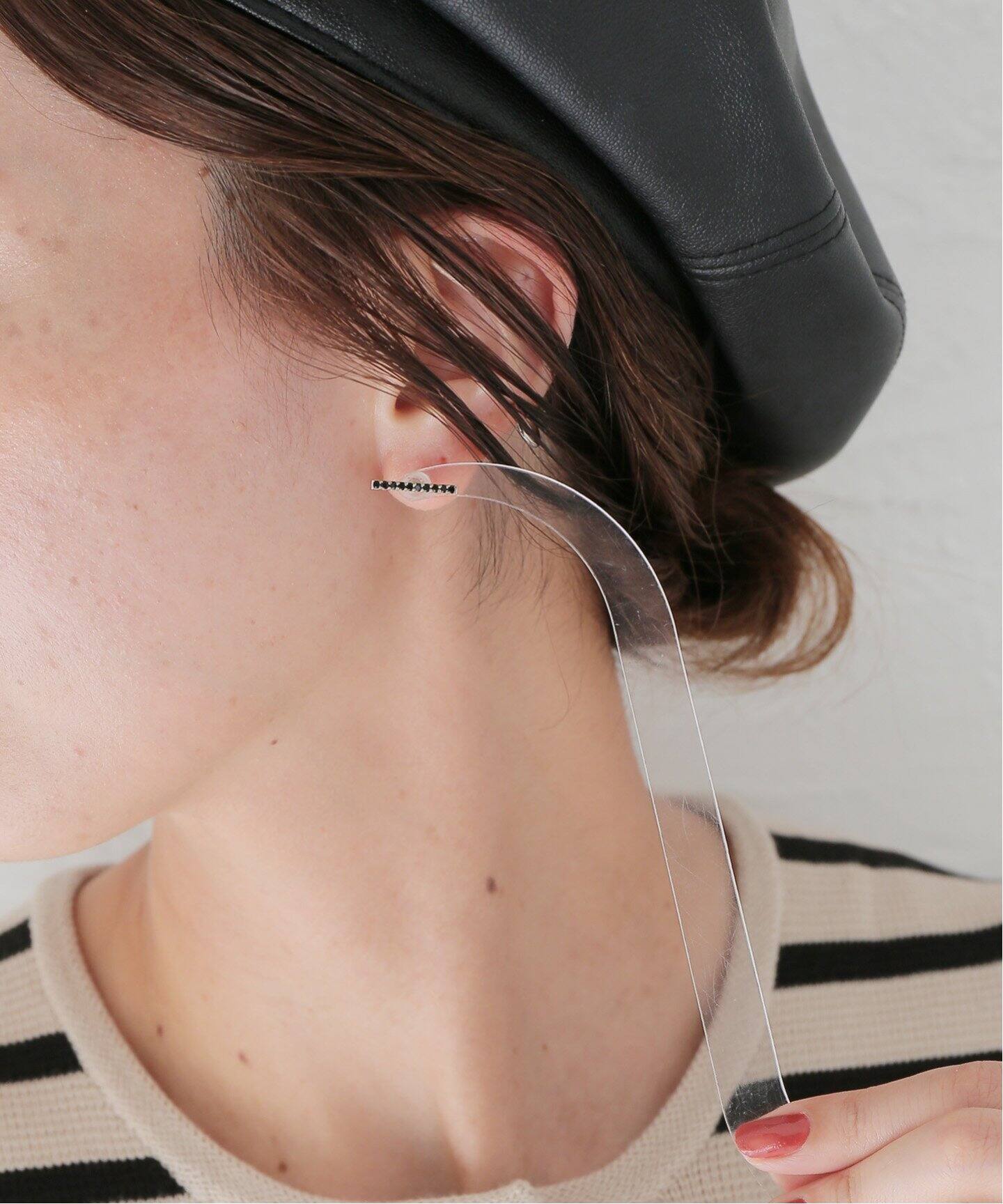 10K onyx bar pierce(両耳)（ピアス（両耳用））｜DECOUVERTE（デクー 