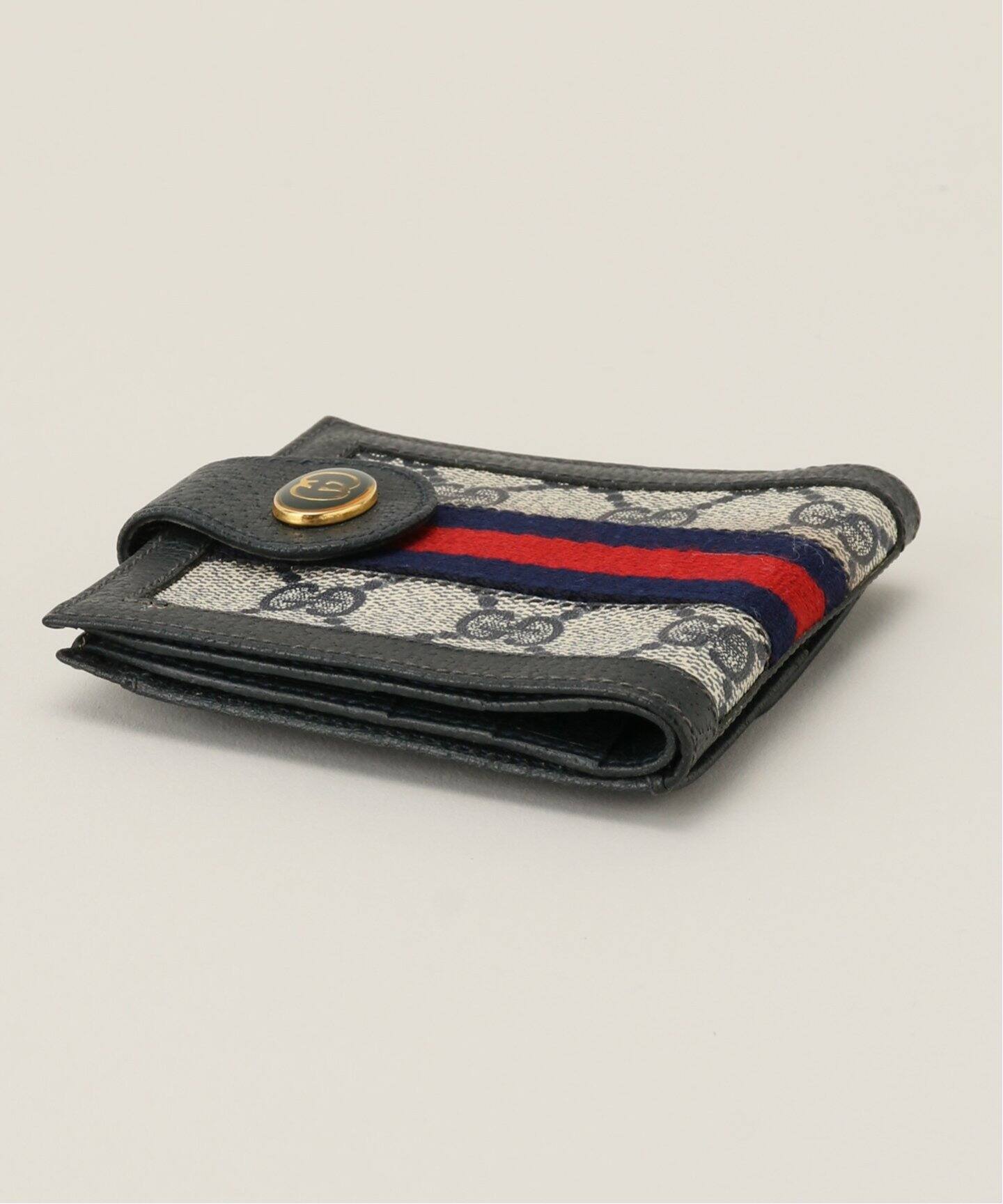 GUCCI / グッチ】ウォレット / 二つ折り財布 ネイビーシェリーライン 