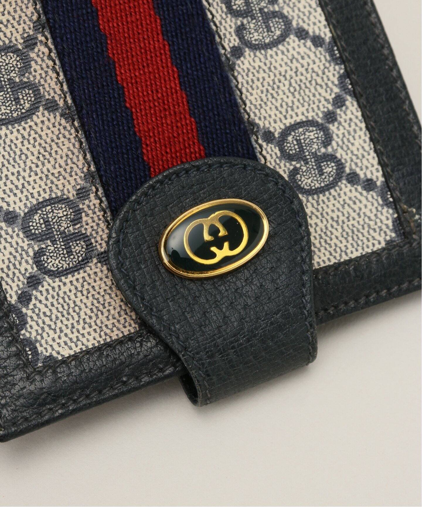 GUCCI / グッチ】ウォレット / 二つ折り財布 ネイビーシェリーライン  