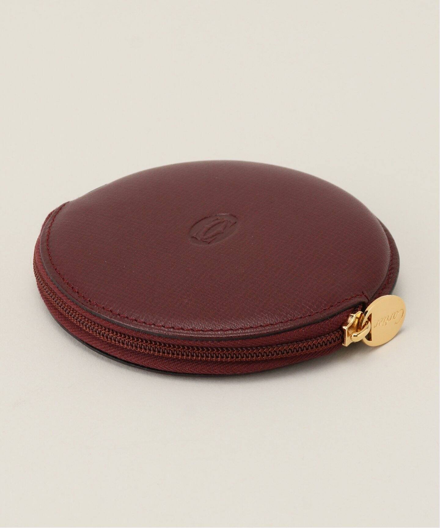 カルティエ 富め CARTIER カードケース コインケース レザー バーガンディ