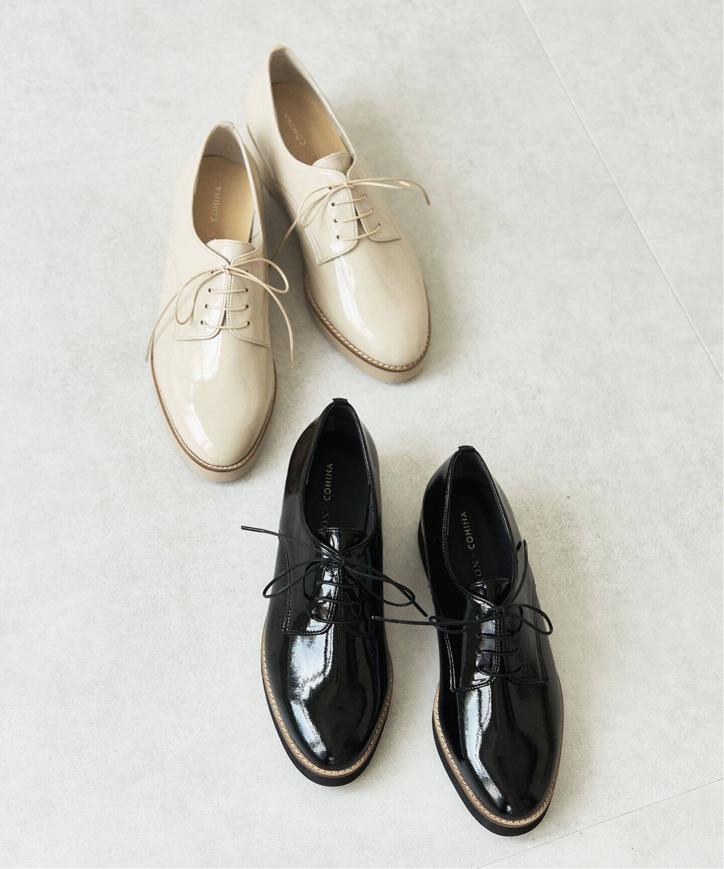 COHINA×LE TALON プラットフォームレースアップ（フラットシューズ 