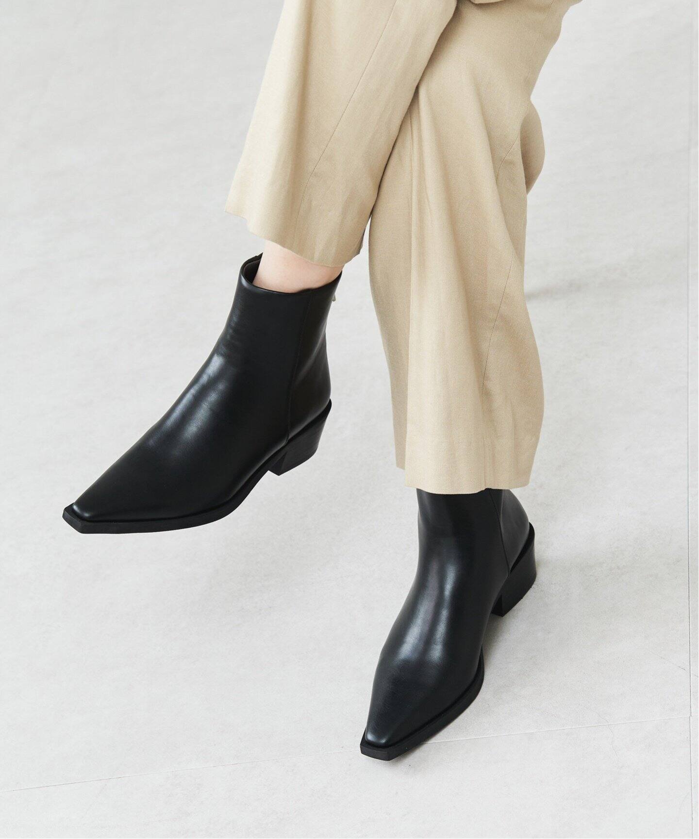 3.5cmバックジップショートブーツ（ブーティ・ショートブーツ）｜LE  