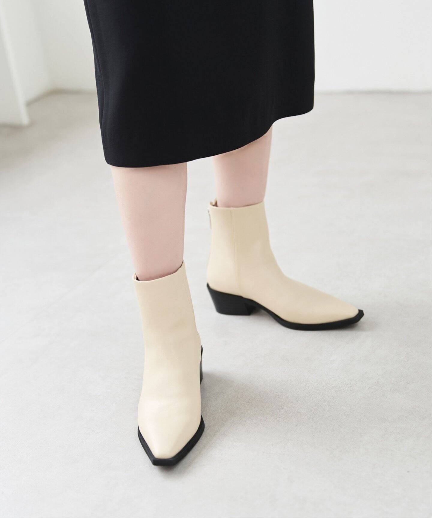 3.5cmバックジップショートブーツ（ブーティ・ショートブーツ）｜LE  