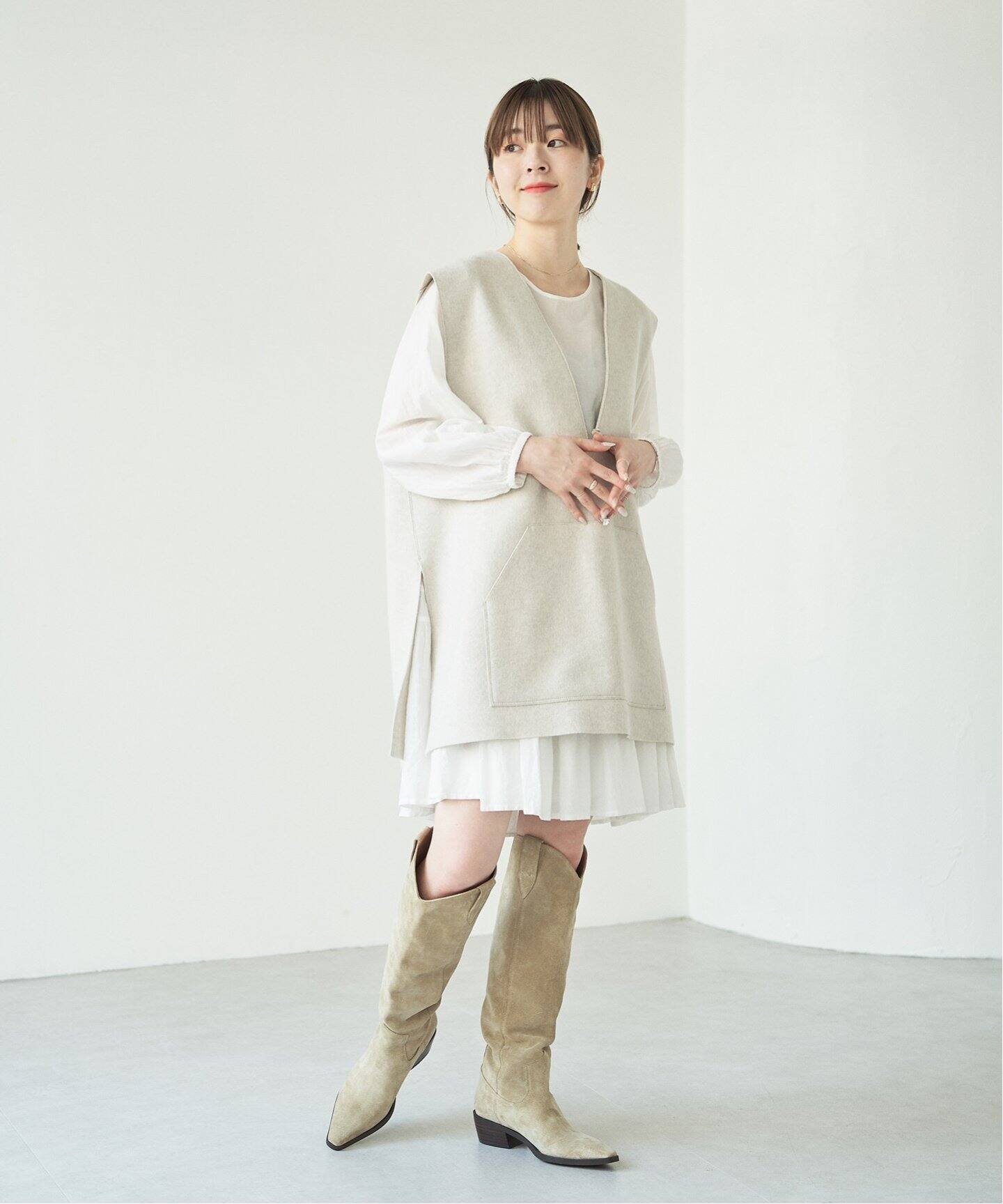 3.5cmレザーウエスタンロングブーツ（ロングブーツ）｜LE TALON（ル 