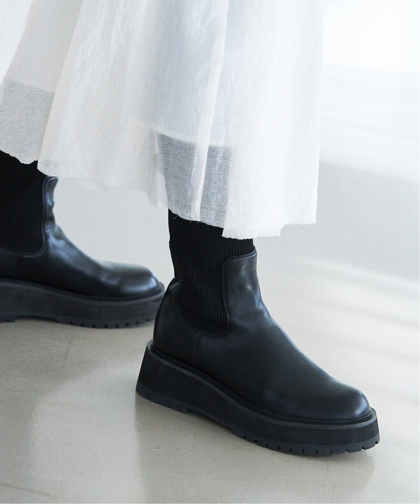 追加》アンクルリブトラックソールショートブーツ（ブーティ・ショート  