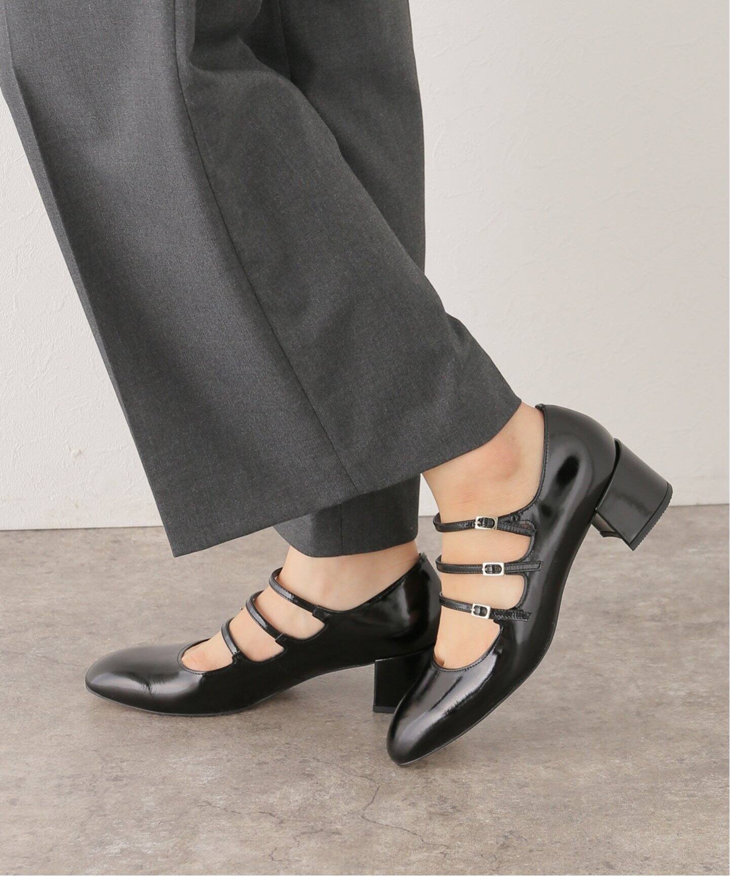 GRISE4.5cmレザーラウンド3メリージェーン（パンプス）｜LE TALON（ル  
