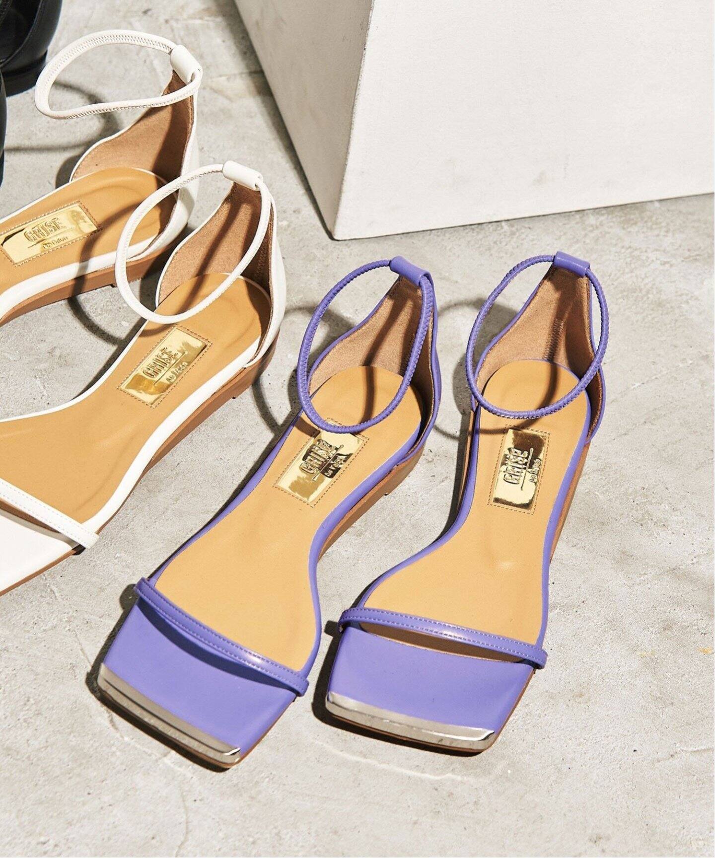 追加》GRISEスクエアアンクルストレッチフラットサンダル（サンダル  