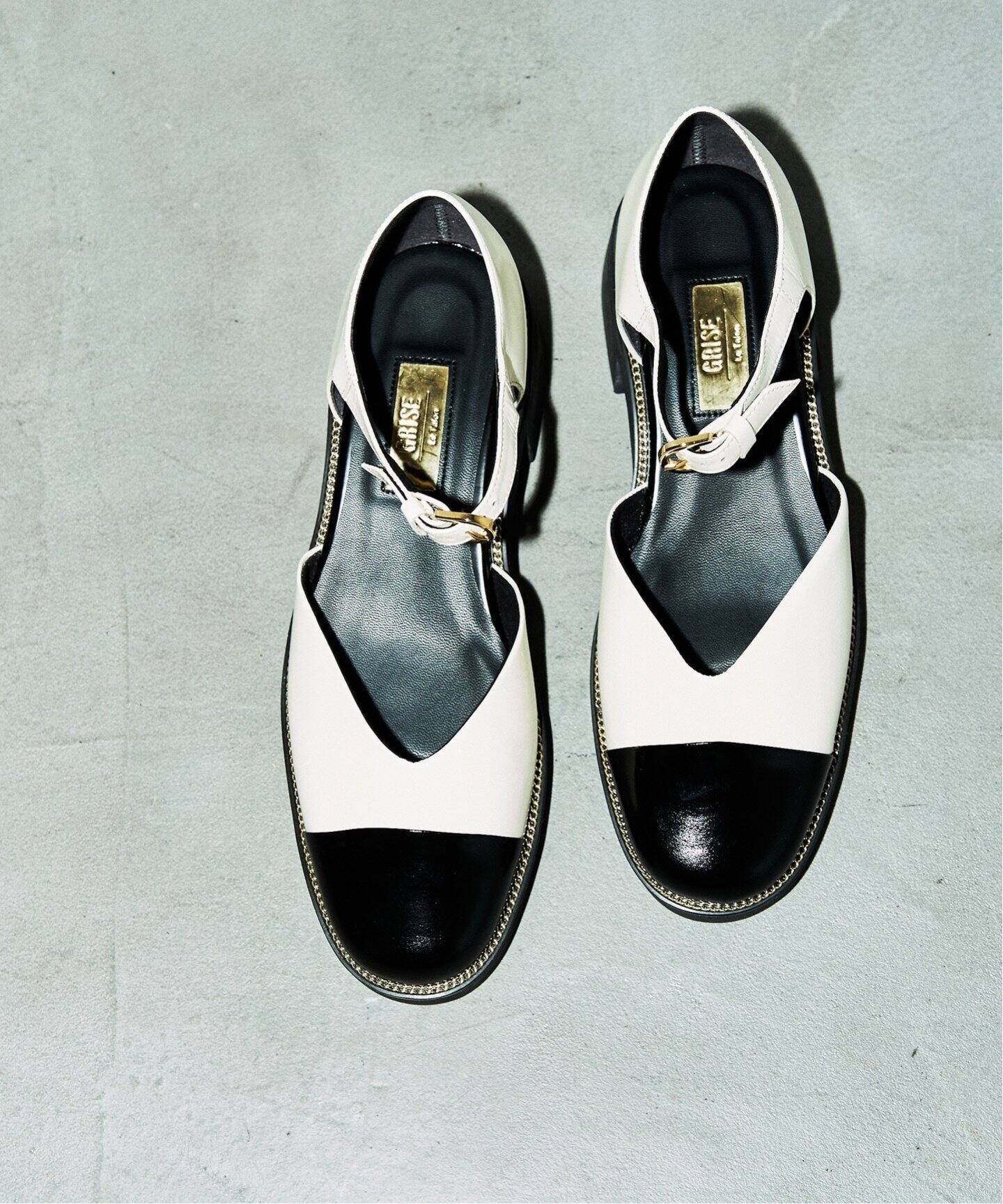 GRISEレザーアツゾココンビメリージェーン（パンプス）｜LE TALON（ル  