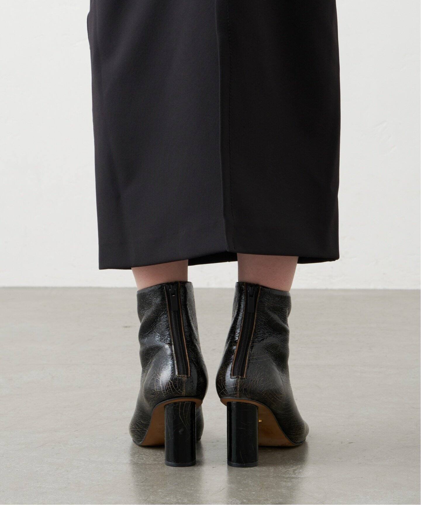 GRISE7.5cmレザーラウンドショートブーツ（ブーティ・ショートブーツ  